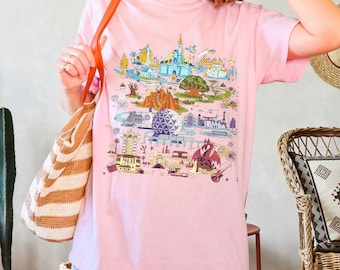 Disney Parks Shirt, Four Parks Disney World Shirt, Disney Castle Shirt, Magic Kingdom Shirt, 4 Parks Shirt, Colorful Disney Shirt, Epcot Tee