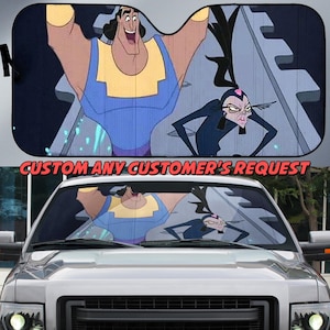 Personnalisez le nouveau pare-soleil de voiture Groove de l'empereur, pare-brise de voiture de film comique Yzma Kronk sur demande, cadeau d'anniversaire pour papa