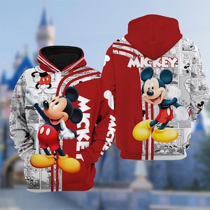 Personalized Mickey Mouse Hoodie, Mickey Mouse 3D Adult T-shirt Hoodie, Mickey Mouse All Over Print Shirt, Cartoon Movie Hoodie 画像 1