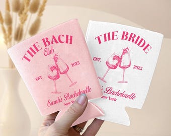 Personalized The Bach Club Bachelorette Can Cooler, The Bride Club Can Coolers, Bachelorette Bridal Party Drink Holder, Coastal Party Favors