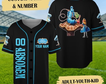 Custom Absolem Black Baseball Jersey, Personalized Alice's Adventures in Wonderland Basketball Jersey, Absolem Caterpillar 3D Printed Shirt