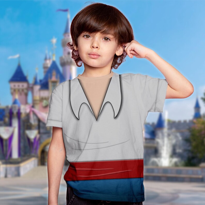 The Little Mermaid Halloween Costume 3D Shirt, Prince Eric Cosplay Costume Tee, Halloween Costume For Family Group T Shirt, Gift For Him imagem 4
