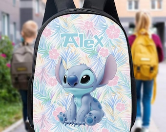 Personalized Disney Stitch Backpack, Custom Name School Bag, Lilo & Stitch Movie Back to School Book Bag, Disney Trip Bag