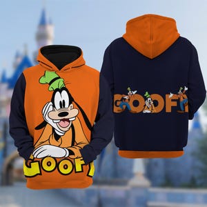 Personalized Goofy Dog Hoodie, Mickey Mouse 3D Adult T-shirt Hoodie, Goofy Dog All Over Print Shirt, Goofy Cartoon Movie Hoodie