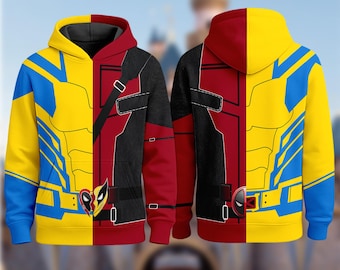 Sudadera con capucha de Deadpool y Lobezno, camiseta 3D de Deadpool y Lobezno para adultos, camiseta con estampado de superhéroe, sudadera con capucha de superhéroe para regalo