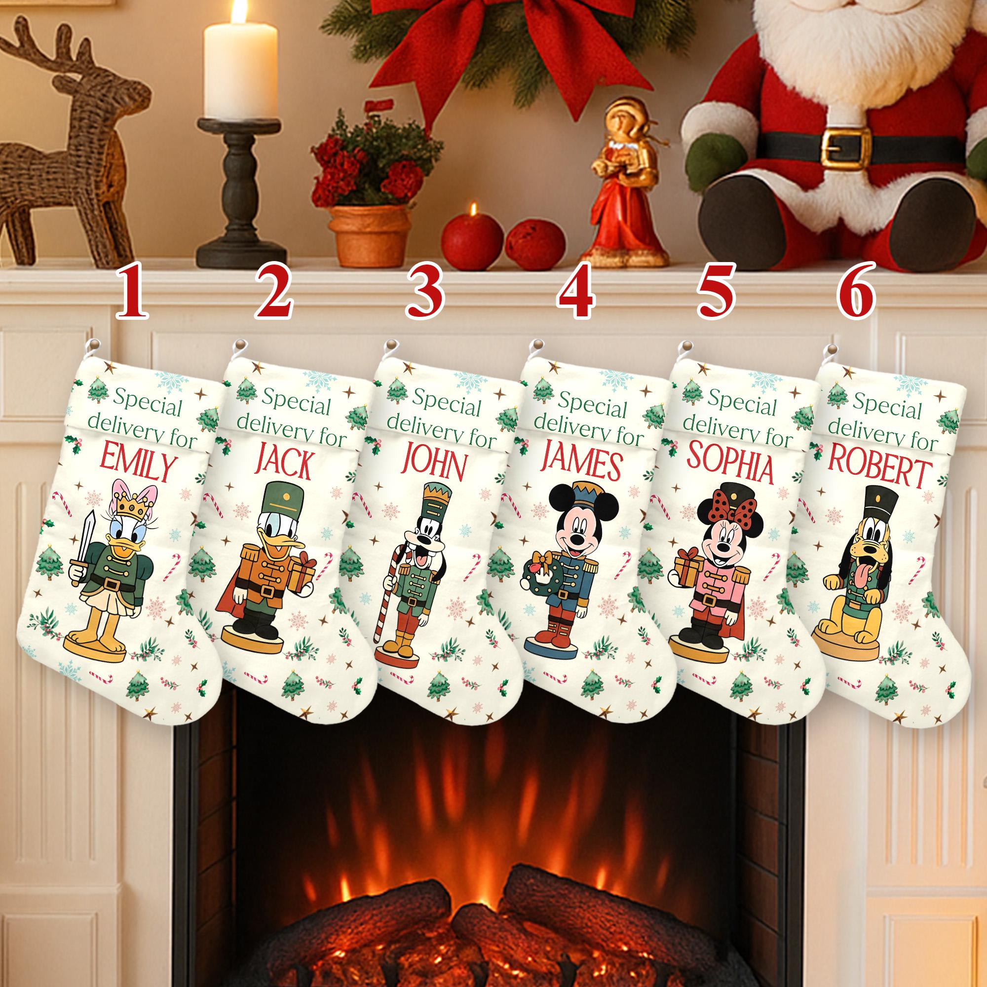 Discover Personalized Disney Nutcracker Christmas Stocking, Mickey and Friends Nutcracker Sock, Christmas Decor Family Gift
