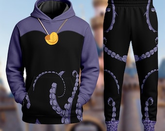 The Little Mermaid 3D Shirt, Ursula Villain Octopus Women Costume Cosplay Hoodie, Halloween Costume Tee, Family Group Sweatshirt