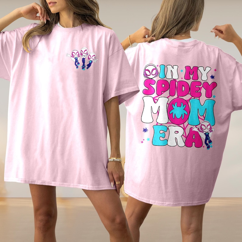 Personalized In my Spidey Mom Era Shirt, Spider Hero Mom Shirt, Funny Mother's Day Gift For Mom, Ghost Spider Women Shirt, Mom Birthday Gift image 3