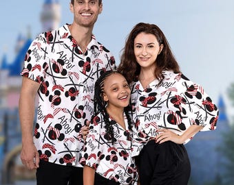 Mickey Mouse Cruise Pirate Hawaii Shirt, Pirates of The Caribbean Mickey Mouse Ahoy Button Up, Mickey Pirate Beach Hawaiian Shirt