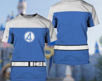 Johnny Storm 3D T-Shirt, Fantastic Four First Steps Movie All Over Print Shirt, Human Torch Avengers Halloween Costume T-Shirt
