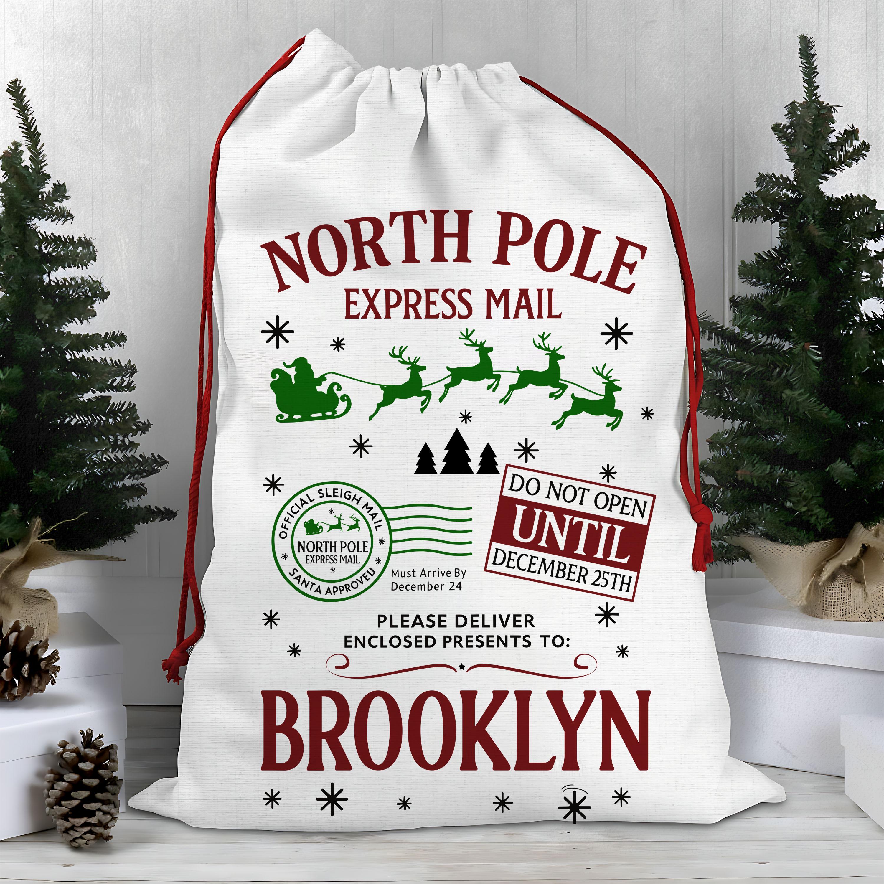 Discover Personalize North Pole Santa Sack, Christmas Presents Bag, Christmas Sack, Personalized Kids Sack, Santa Gift For Kid