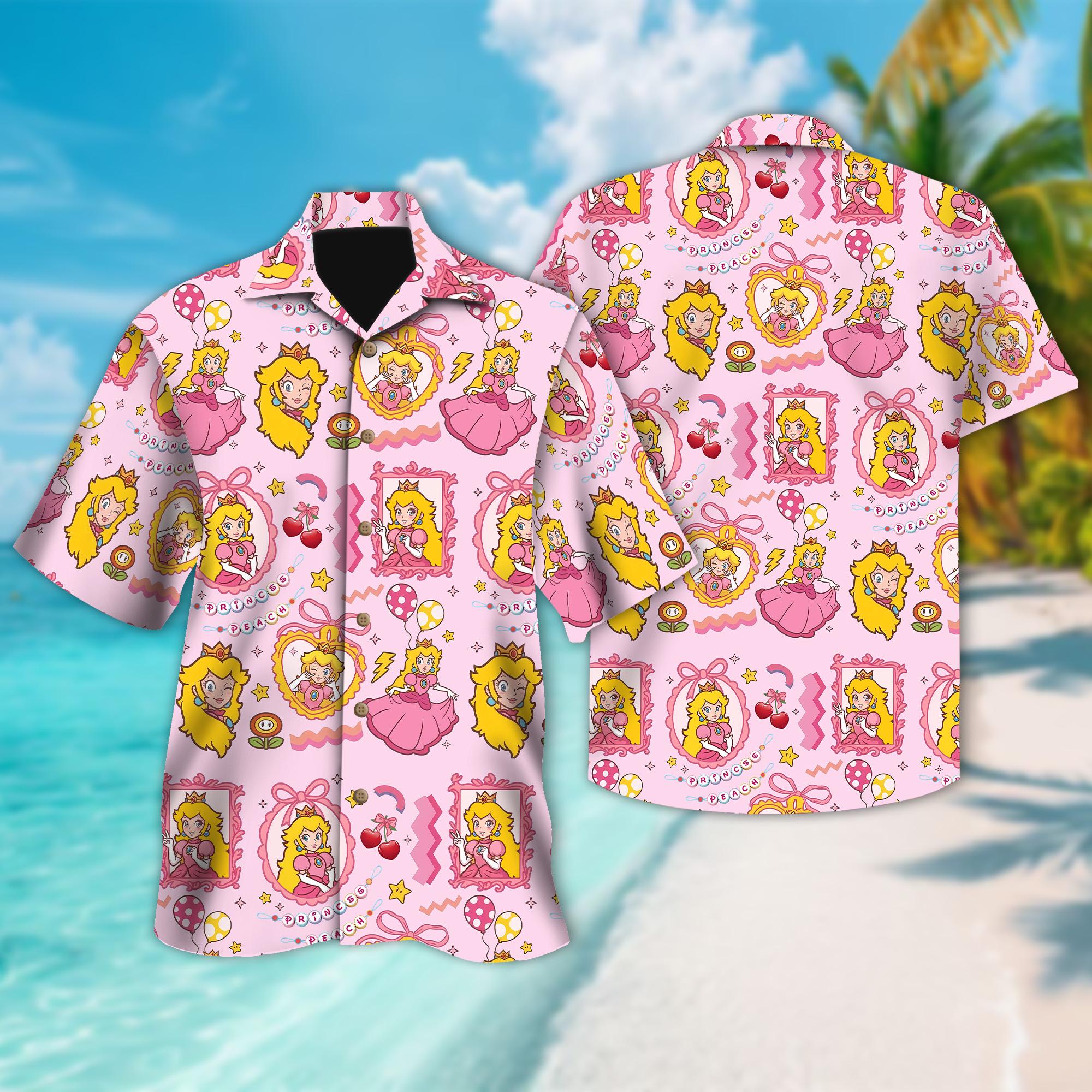 Discover Disney Epic Movie Shirt, Peach Hawaiian, Game Series Button Up, Peach Girly Tee, Princess Birthday Girl, Magic Kingdom Womens Shirt