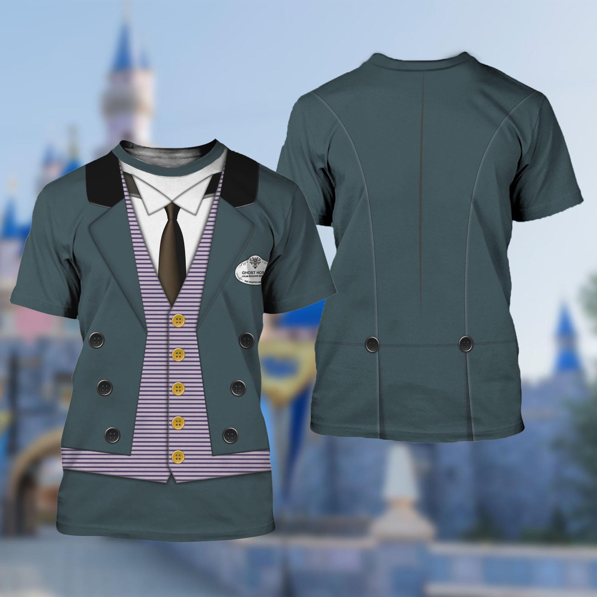 Haunted Mansion Men Butler 3D Shirt, Haunted Halloween Costume For Family Group T shirt, Horror Movie Shirt, Halloween Horror Cosplay