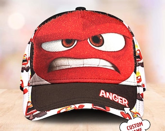 Anger Emotion Character Classic Cap, Inside Out Cartoon Character Summer Vacation Baseball Cap, Anger Summer Trip Hat, Gift For Kid Adult
