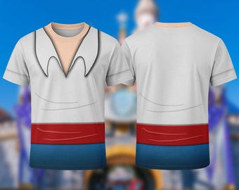 The Little Mermaid Halloween Costume 3D Shirt, Prince Eric Cosplay Costume Tee, Halloween Costume For Family Group T Shirt, Gift For Him