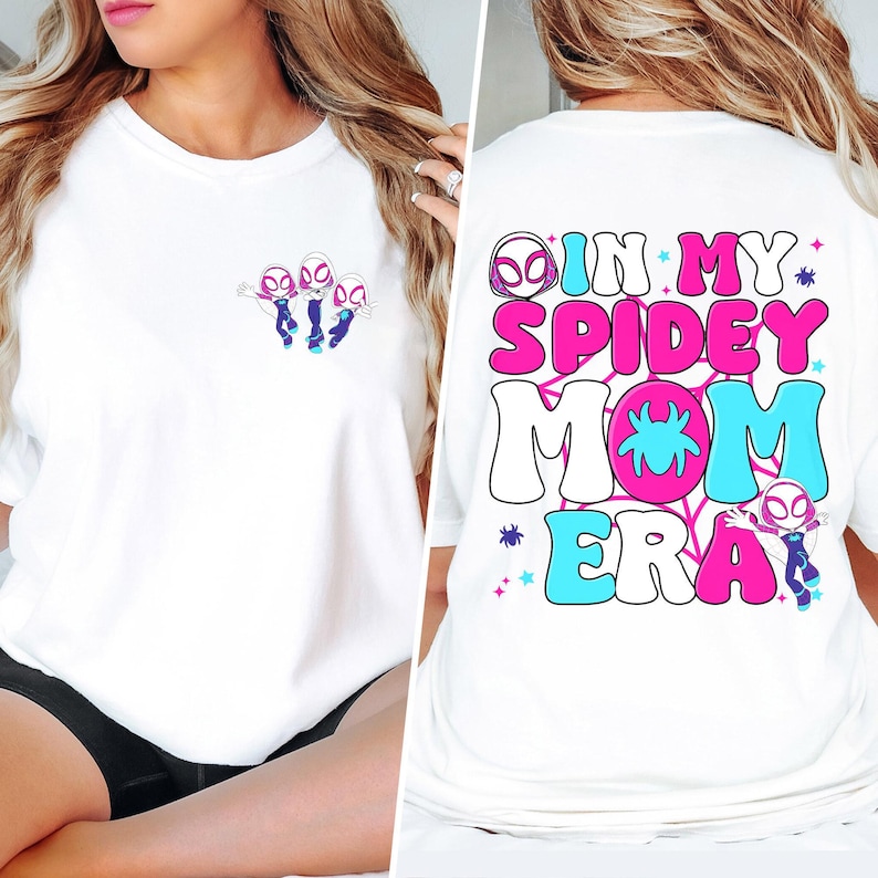 Personalized In my Spidey Mom Era Shirt, Spider Hero Mom Shirt, Funny Mother's Day Gift For Mom, Ghost Spider Women Shirt, Mom Birthday Gift image 2