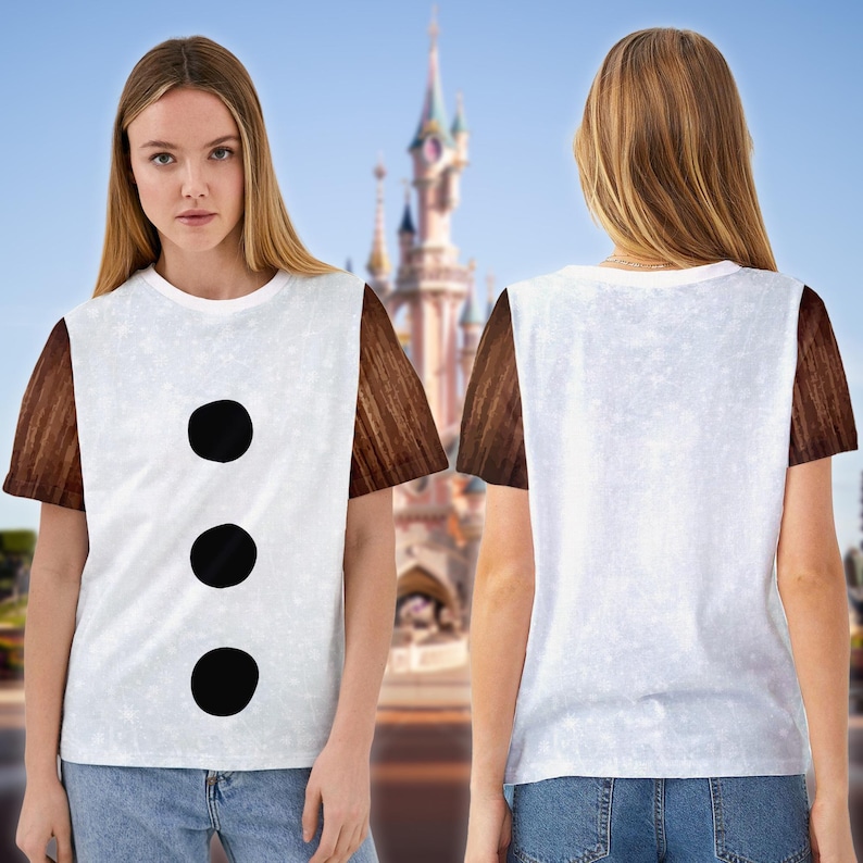 Olaf Snowman 3D Adult Kid T-shirt, Frozen Movie All Over Print Shirt, Olaf Snowman Frozen T-shirt, Olaf Character Aladdin Movie T-shirt Gift image 3