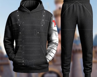 Sudadera con capucha de disfraz de Winter Soldier en 3D para cosplay, sudadera con capucha de disfraz de héroe para Halloween, atuendo de Bucky Barnes para Halloween, camiseta con estampado integral de superhéroe