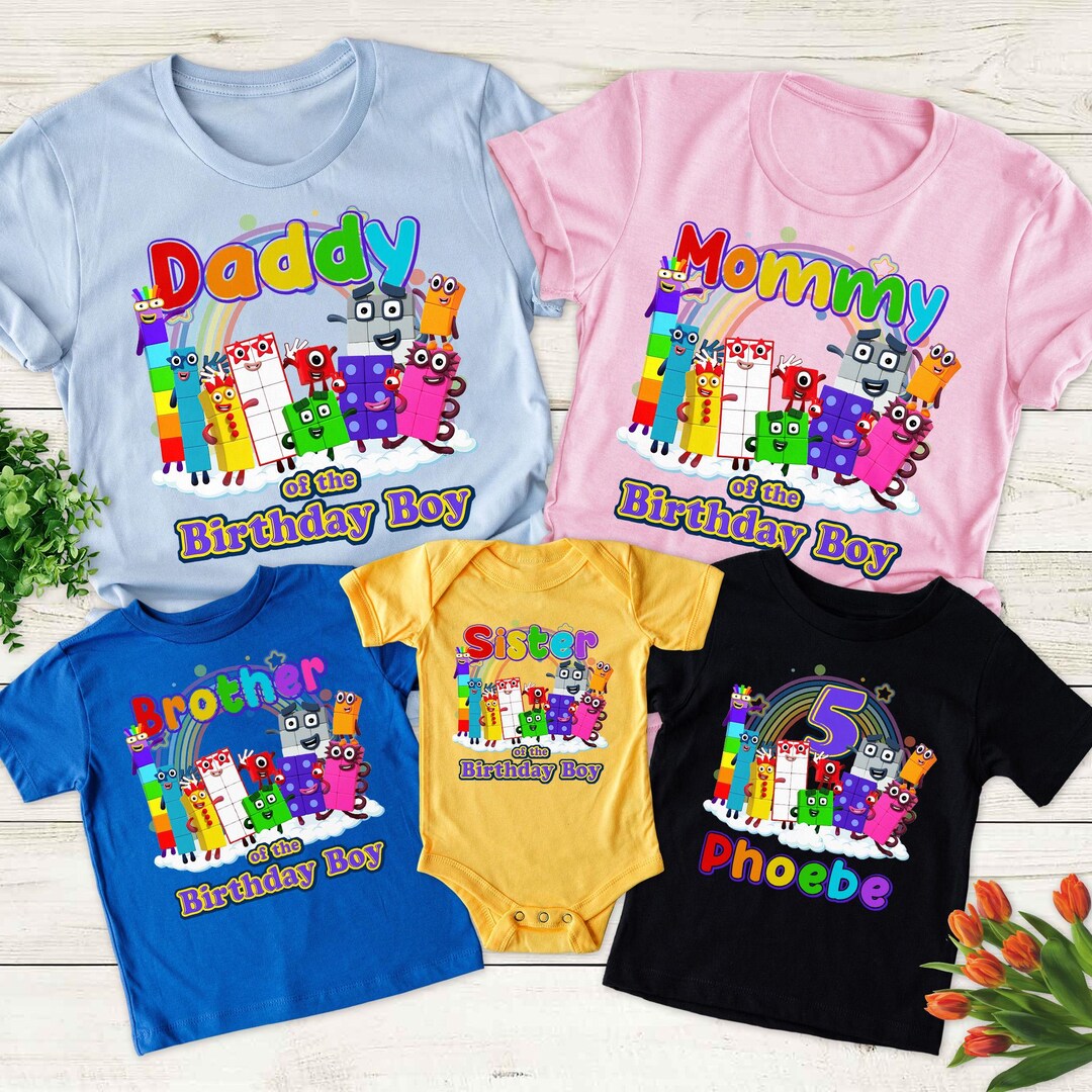 Personalized Number Blocks Birthday Shirt, Birthday Shirt for Kid ...