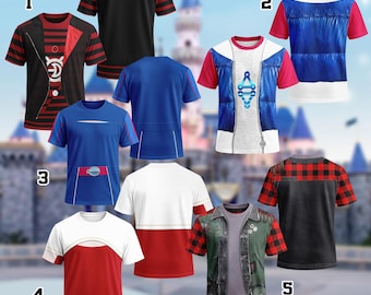 Camiseta 3D de cosplay de Disney Zombies 4, disfraz de Zed Addison Victor Nova, camiseta de Halloween de Disney, atuendo de Disney Zombies 4, regalo a juego