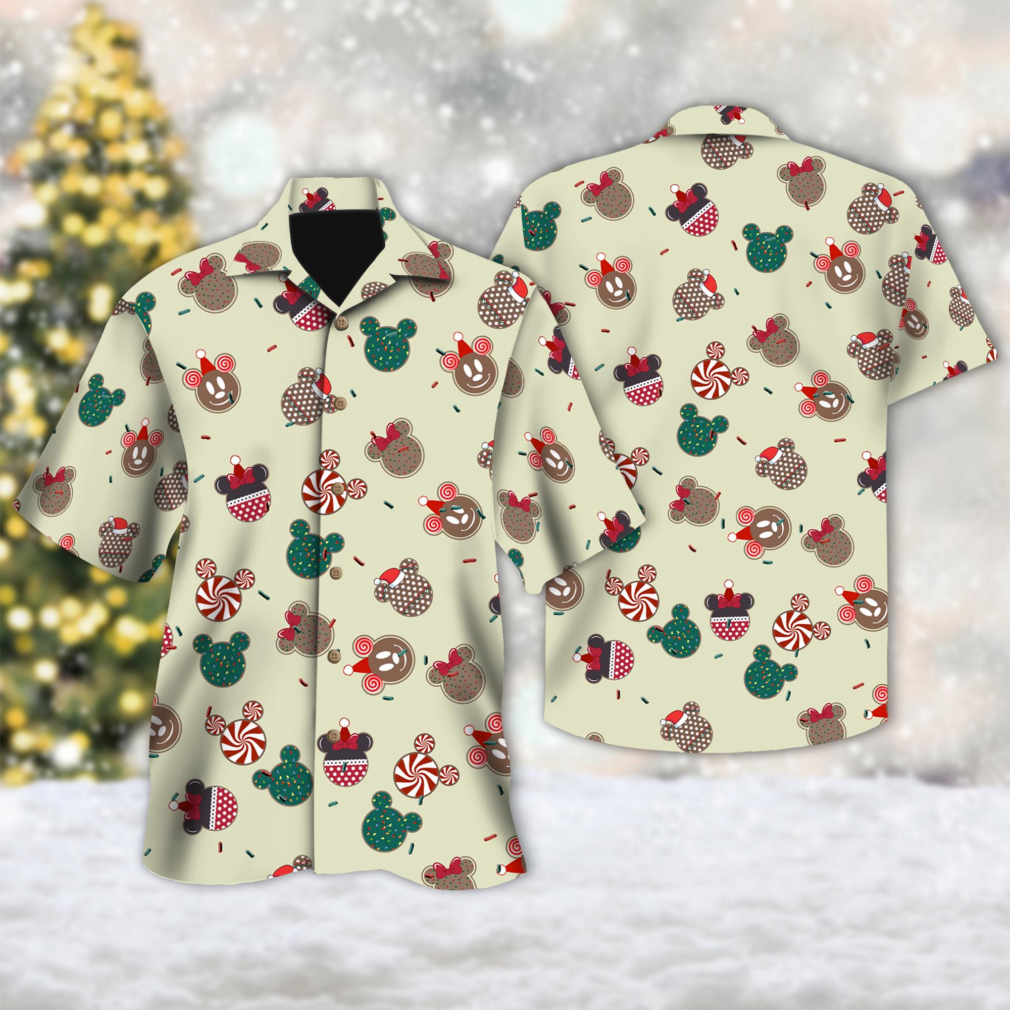 Discover Disney Mickey Mouse Christmas Hawaiian Shirt, Mickey Mouse Xmas Button Up Shirt, Mickey Hawaiian Shirt, Magic Kingdom Shirt