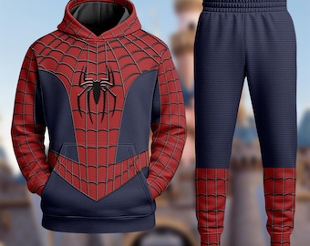 Disney Spider Man Halloween Costume Hoodie, Peter Parker Cosplay Costume Sweatshirt, 3D Halloween Cosplay Costume, All Over Print Hoodie