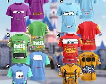 Fritter McQueen Sally Chick Costume T-Shirt, Cars Movie Cosplay Costume Shirt, Characters Cosplay Tee, Halloween All Over Print Tee