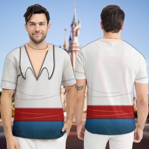 The Little Mermaid Halloween Costume 3D Shirt, Prince Eric Cosplay Costume Tee, Halloween Costume For Family Group T Shirt, Gift For Him imagem 2