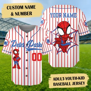 Custom Spidey and His Amazing Friends Baseball Jersey, Peter Parker Baseball Jersey, Spiderman Baseball Team Outfit, Gift for Spider Fan