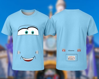 Disfraz de coche azul de Sally en 3D, camiseta de Halloween para grupos familiares, regalo de cumpleaños, camiseta de coche de carreras, disfraz de cosplay para mujer