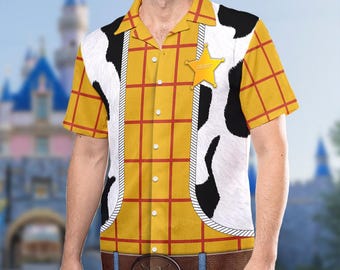 Woody Hawaii Shirt, Woody Toy Story Button Up Shirt, Toy Story Movie Character Hawaiian Shirt Gift, Cartoon Movie 3D All Over Print Shirt