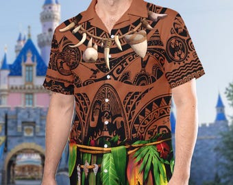 Maui Moana Character Hawaii Shirt, Maui Button Up Shirt, Moana Hawaiian Shirt, Maui Shirt Gift, Princess Movie 3D All Over Print Shirt