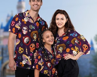 Coco Theme Hawaiian Shirt, Coco Family Hawaii Shirt, Ernesto de la Cruz Shirt, Music Cartoon Hawaiian Shirt, Magic Kingdom Button Up Tee