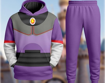 Emperor Zurg Villain Halloween Costume All Over Print Hoodie, Toy Story Character Cosplay Costume 3D Sweatshirt, 3D Halloween Party Outfit