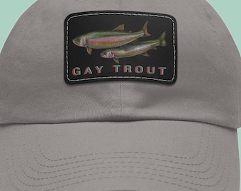 Leren Gay Trout-pet met patch