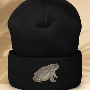 Gorro de sapo, gorro de malha bordado, sapo americano