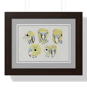 Parakeets Framed Print, Budgie Gift, Child&#39;s Room Decor, Pet Parakeet Owner Gift | Melopsittacus undulatus