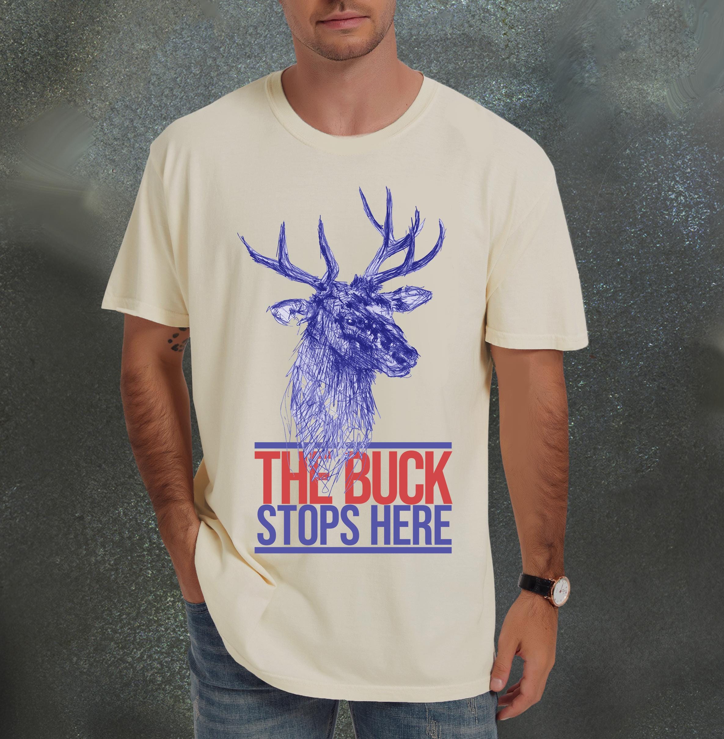 Retro Buck Stops Here Deer: Comfort Colors Tshirt - Etsy