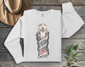 Birder "Bird or Die" Tattoo Style -  on Comfort Colors Sweatshirt
