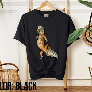 Leopard Gecko T-shirt, Pet Gecko Reptile Art Shirt, Reptile Lover Gift, Nature Tshirt