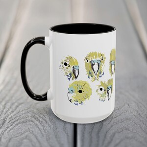 Parakeet Mug, Bird Mom Gift, Budgie Dad Coffee Cup, Pet Parakeet Art