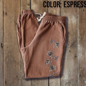 Compass Plant Sweatpants, Comfort Colors Garment-Dyed Lightweight Fleece Sweats, Native Plant Lover, Gardener Gift