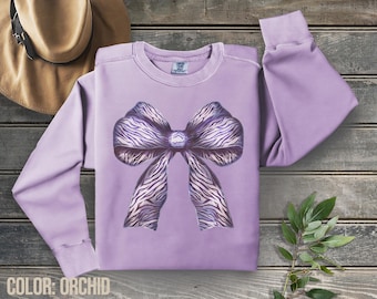 Coquettestrik met tijgerprint op Comfort Colors-sweater