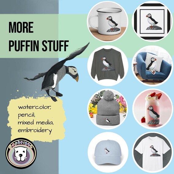 Multiple Exposure Papageientaucher Hoodie - Seepapagei Vogel Pullover Mit Kunst Design