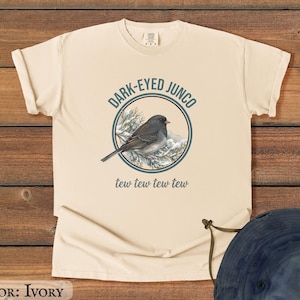 Dark-eyed Junco Bird Sounds on Comfort Colors Tshirt