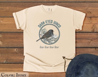 Dark-eyed Junco Bird Sounds on Comfort Colors Tshirt