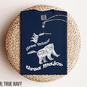 Ursa Major und Minor Shirt, Polaris North Star Art Geschenk, großer kleiner Wagen Konstellation Design, Komfort Farben Astronomie Eisbären Tshirt