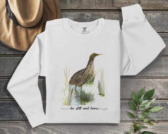 Comfort Colors Sweatshirt: American Bittern Watercolor Art