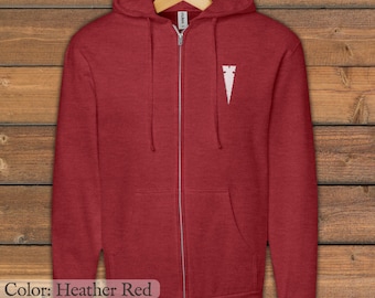 Cahokia Point - Embroidered 80% Cotton Zip-up Fleece Hoodie