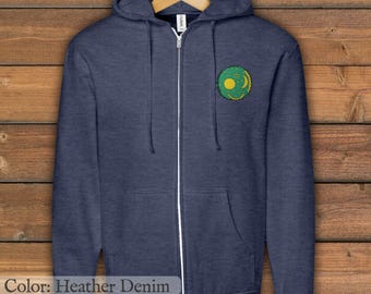 Nebra Sky Disc - Embroidered 80% Cotton Zip-up Fleece Hoodie